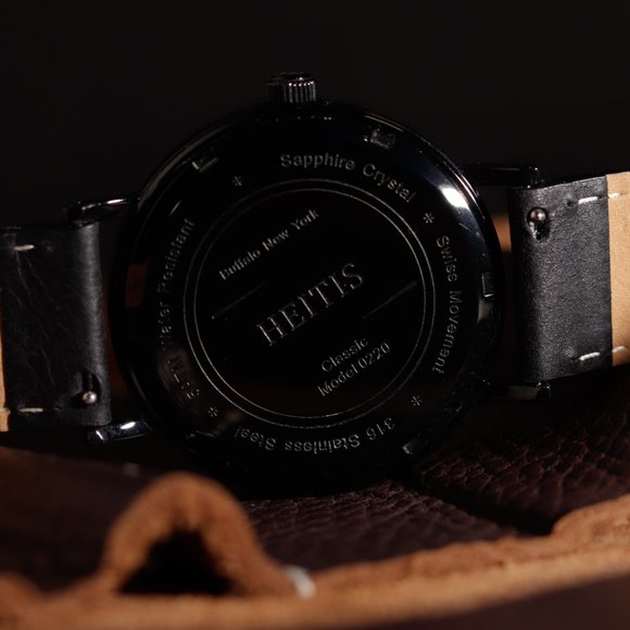 Heitis Classic Black PVD w/ Swiss Quartz Sub-Seconds Movement - Picture 2 of 4